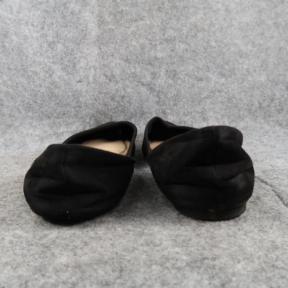 Time and Tru Shoes Womens 9.5 Flats D'Orsay Slip On Pointed Toe Black Fabric - Picture 5 of 11